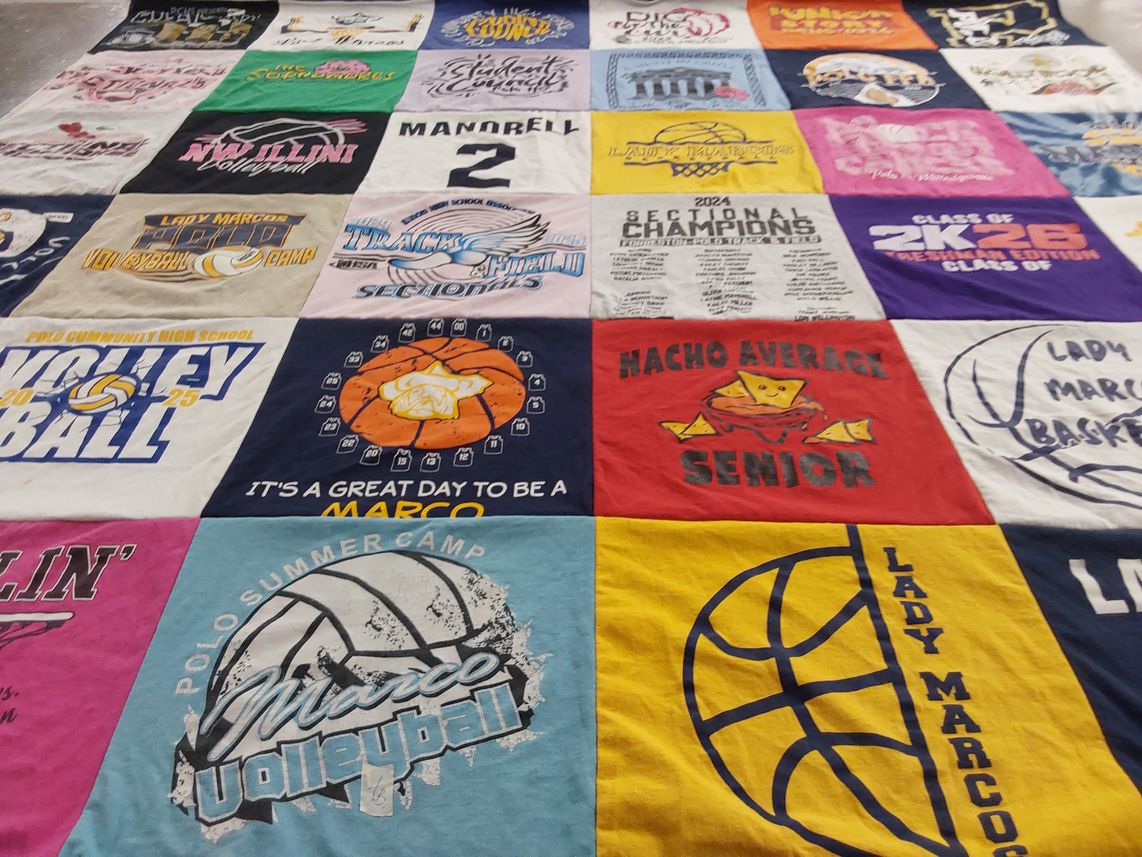 T-shirt quilt featuring lady marcos volleyball by Kelly from IL