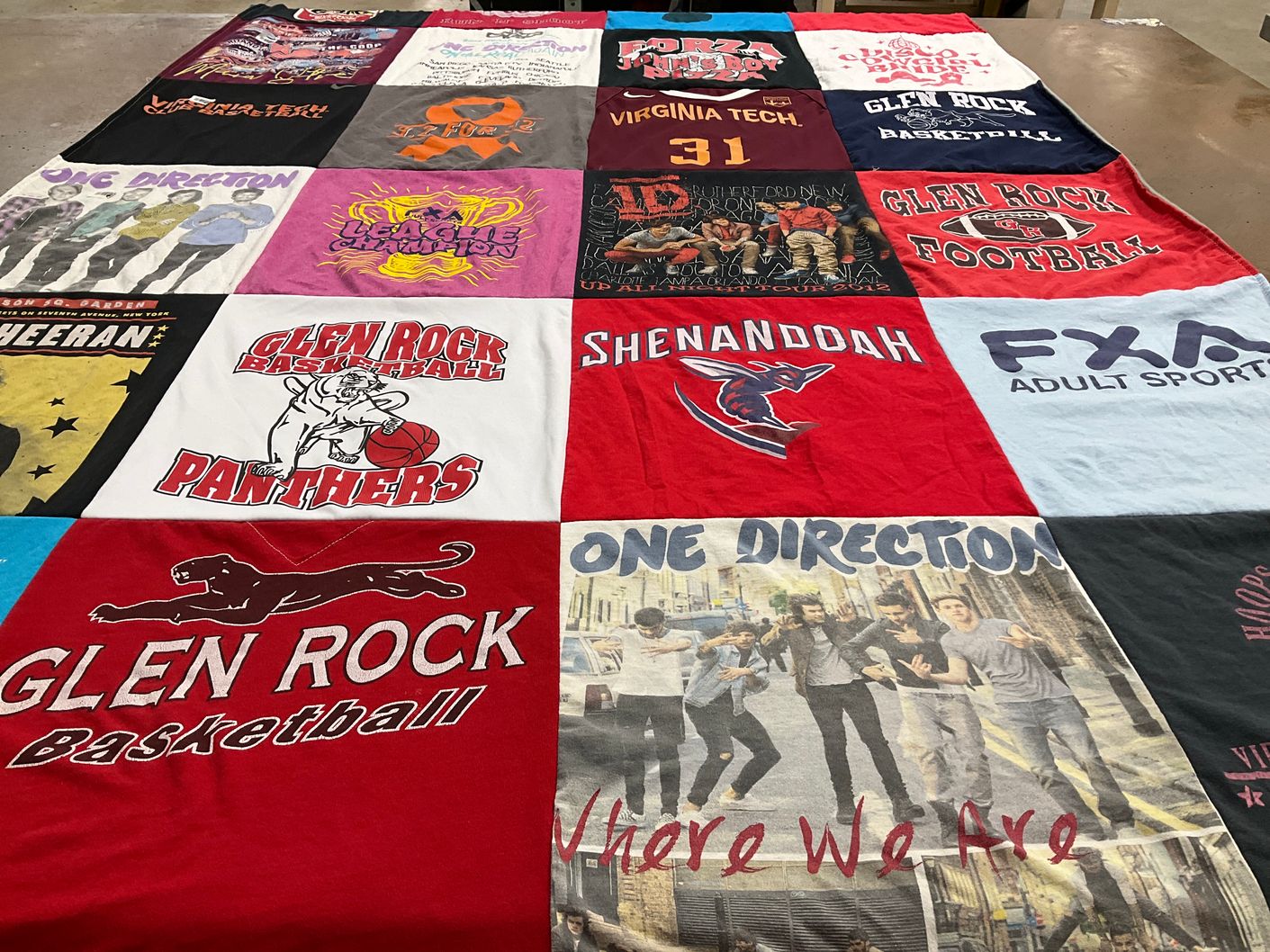 T-shirt quilt featuring glen rock basketball team by Kelly from VA