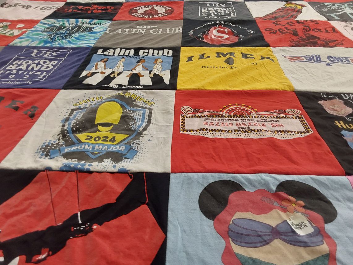 T-shirt quilt from springfield high school by Laura from IL