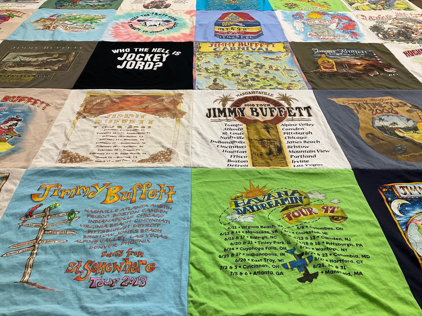 T-shirt quilt with music, concerts themes by Michael from PA