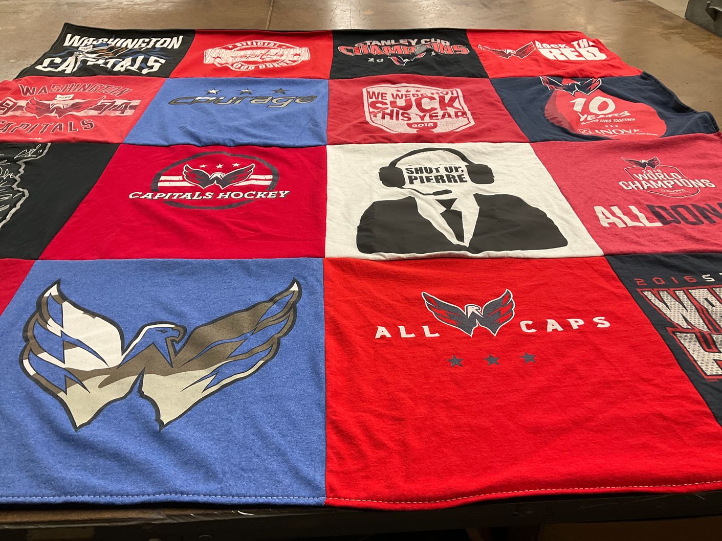 T-shirt quilt featuring washington capitals hockey team by Damon from DE