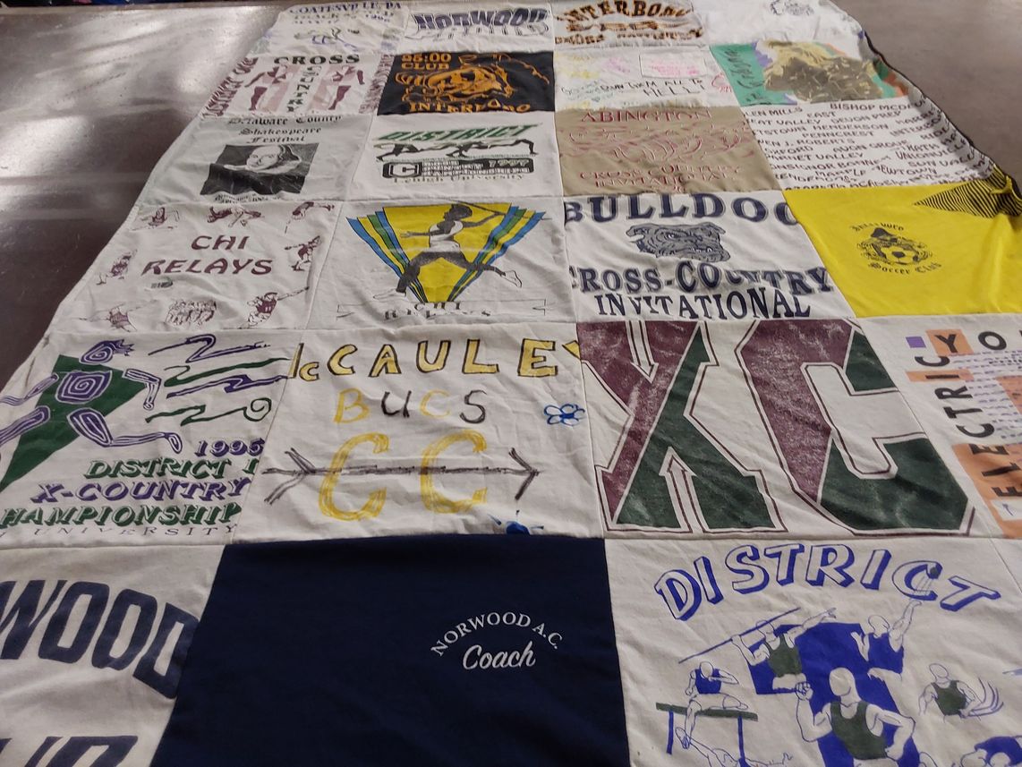 T-shirt quilt featuring norwood ac, bishop picciola cross country club by Rebecca from PA