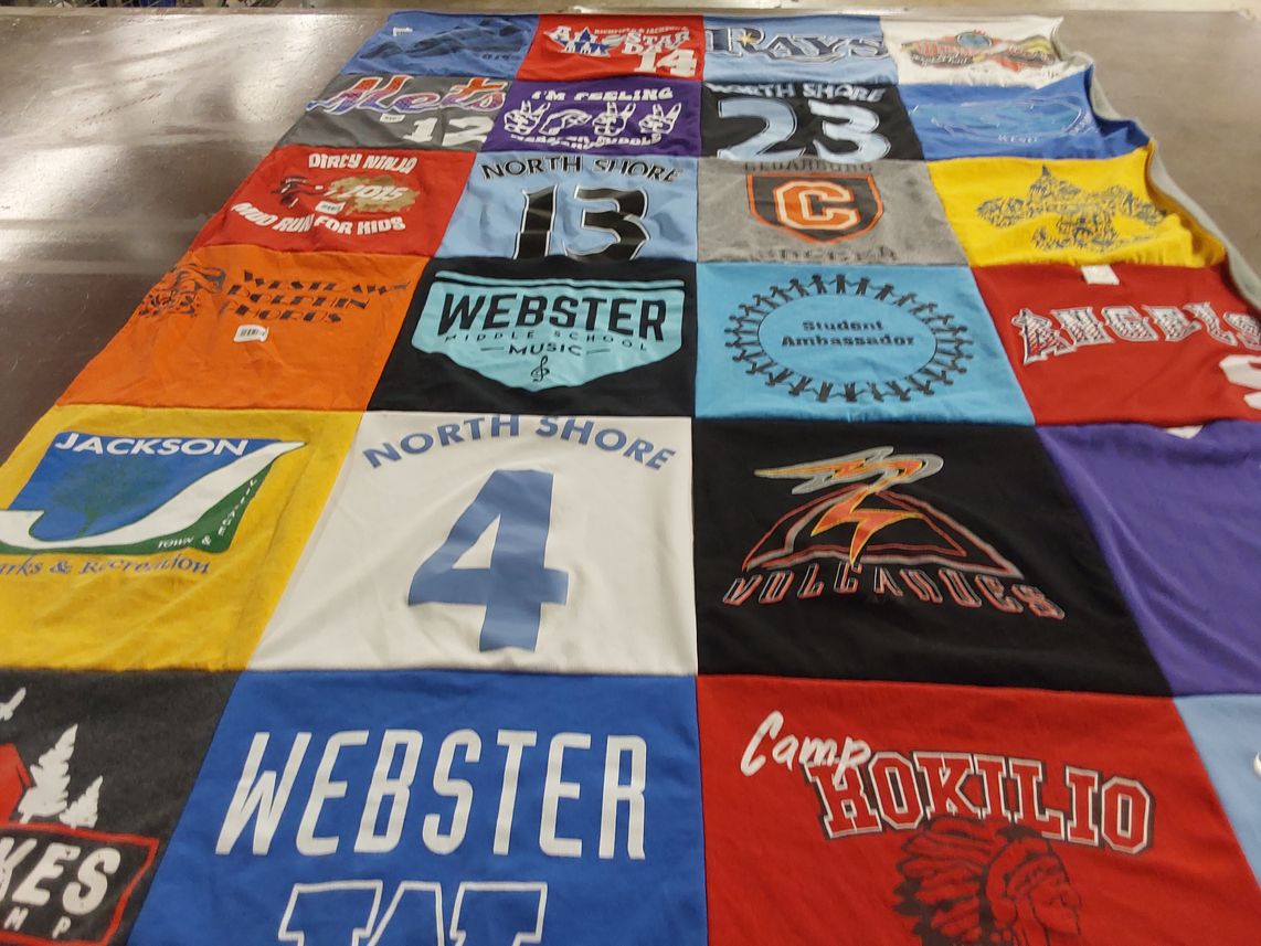 T-shirt quilt featuring north shore, volcanoes by Melissa from WI