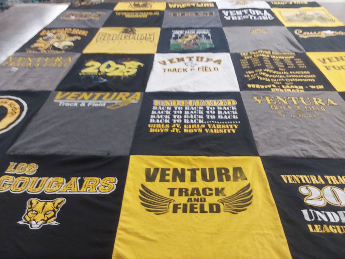 T-shirt quilt featuring ventura cougars by Amanda from CA