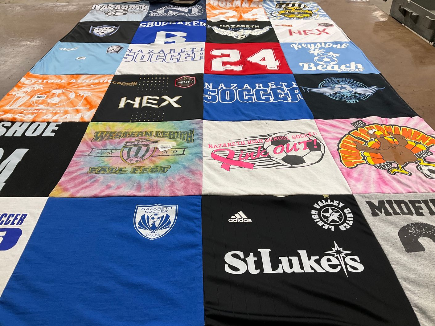 T-shirt quilt featuring nazareth soccer team by KACY from PA