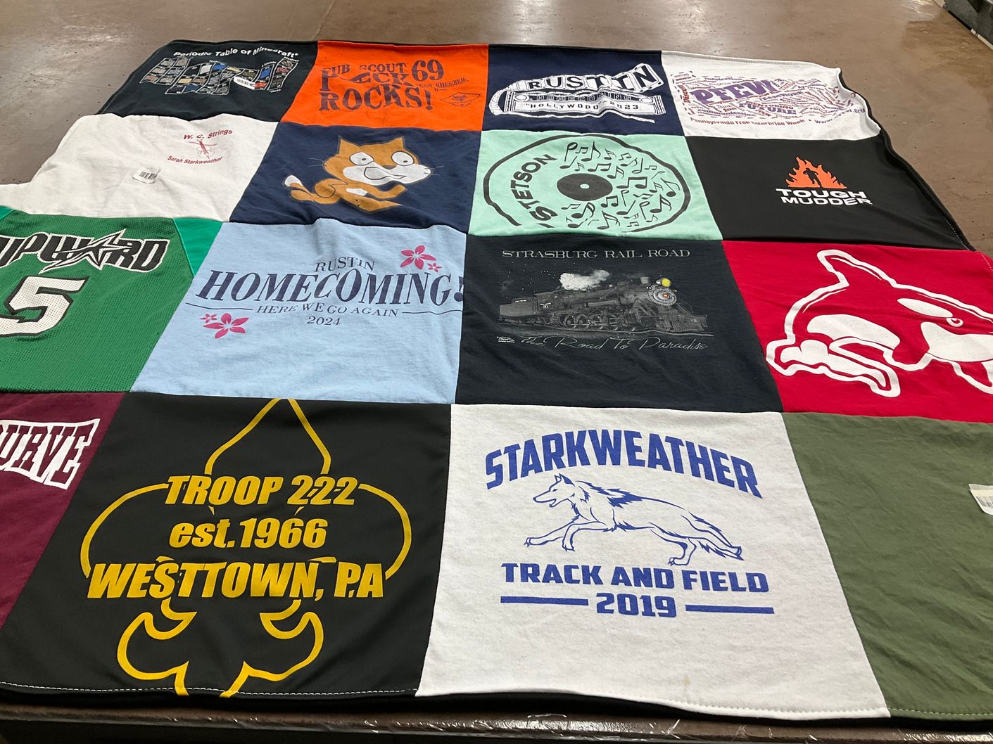 T-shirt quilt featuring starkweather track and field by Loralee from PA
