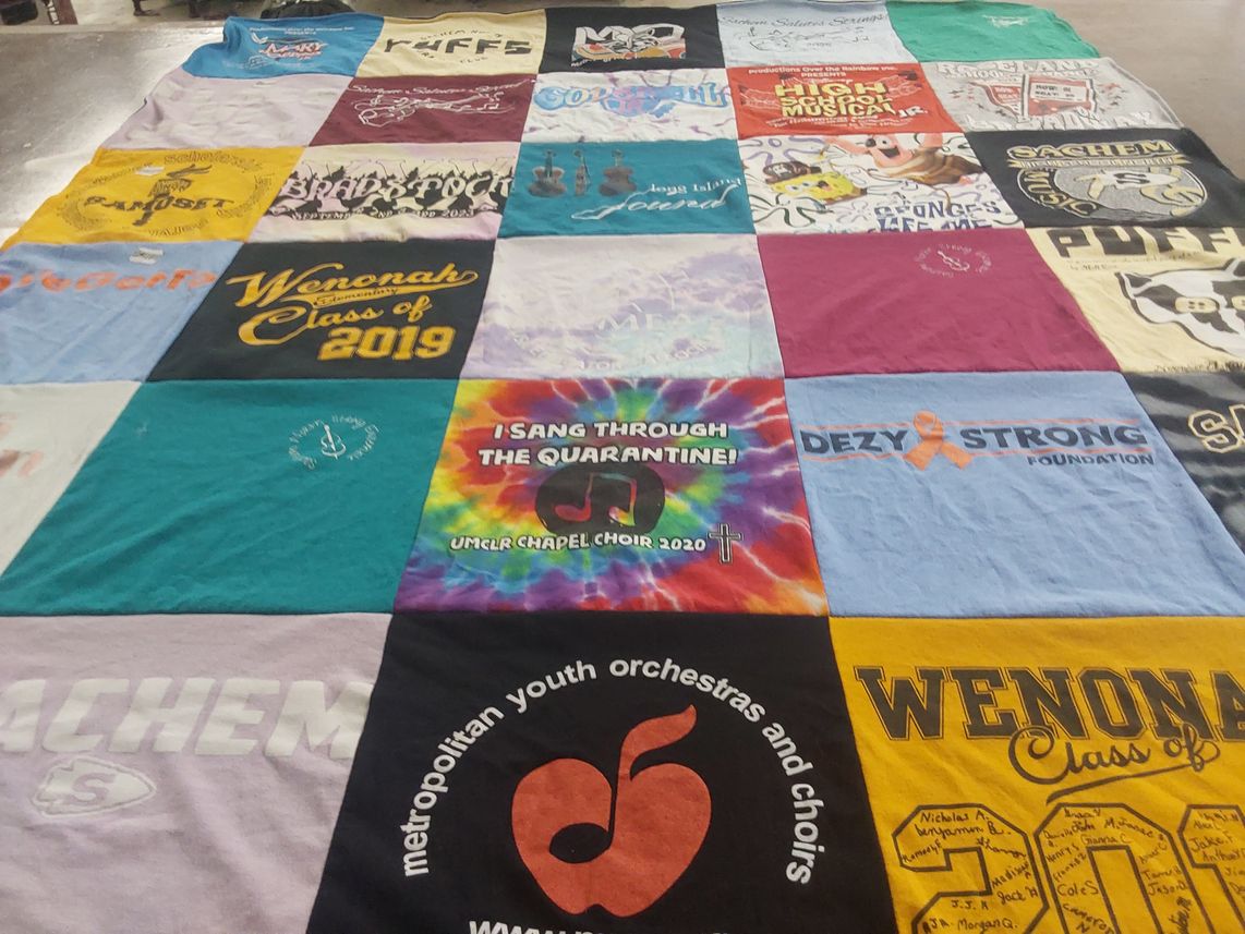 T-shirt quilt from wenonah high school by Alisa from NY