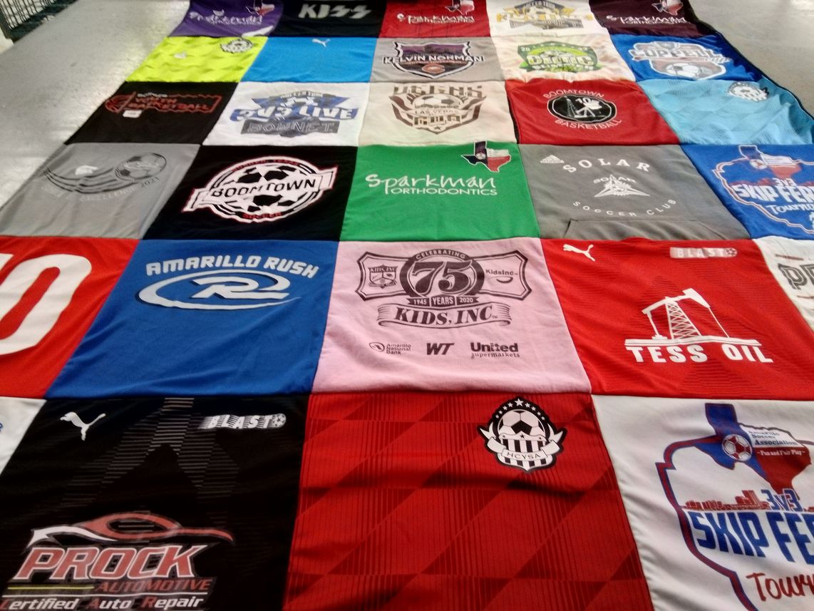 T-shirt quilt featuring amarillo rush soccer club by Tillarie from TX