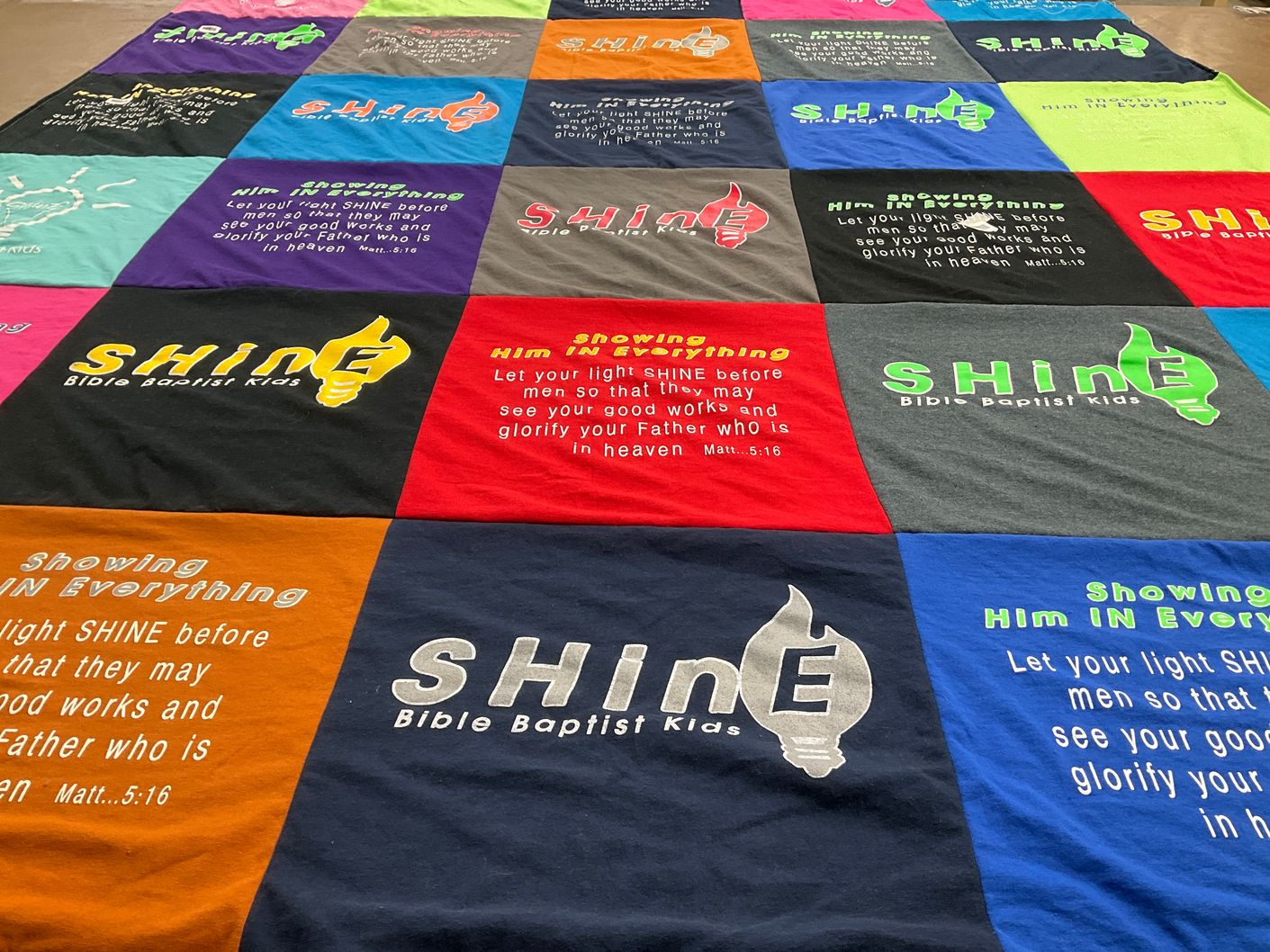 T-shirt quilt with bible study, children's ministry themes by Darren from KY