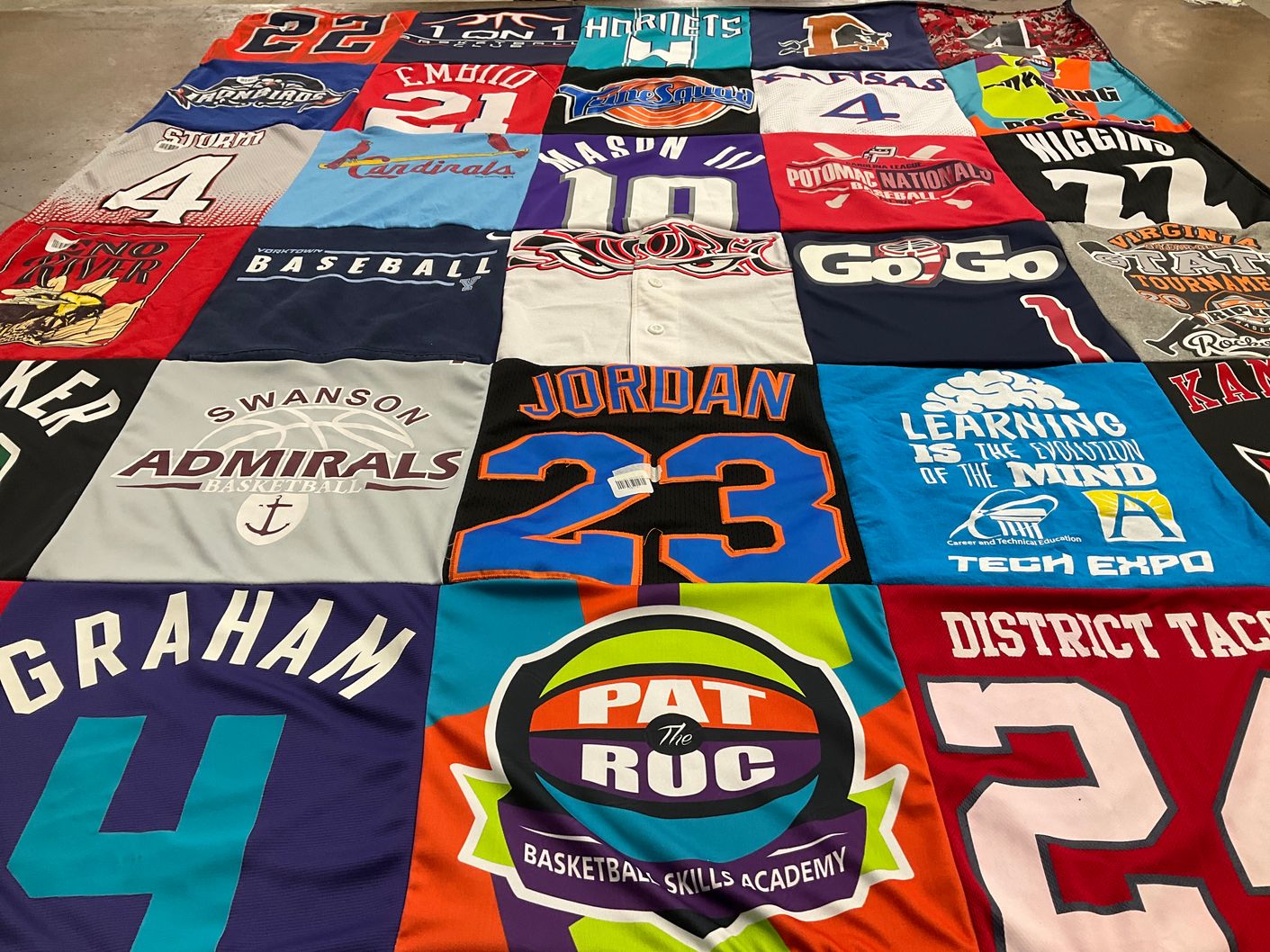 T-shirt quilt from swanson admiral school by Michelle from VA