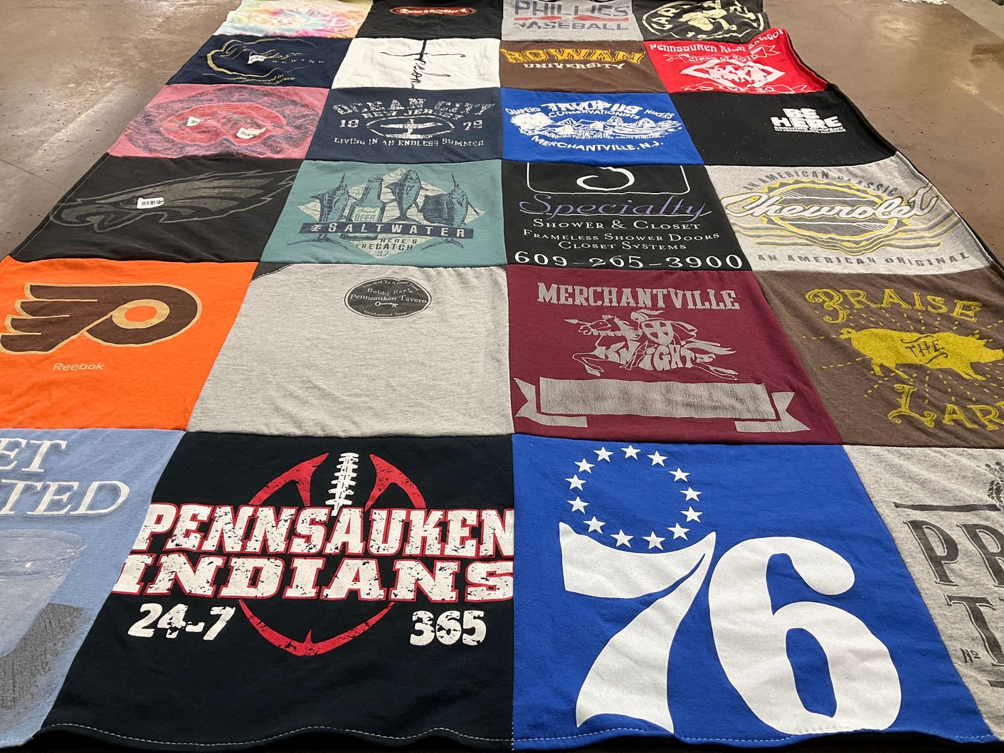 T-shirt quilt featuring philadelphia flyers, philadelphia phillies by margaret from NJ