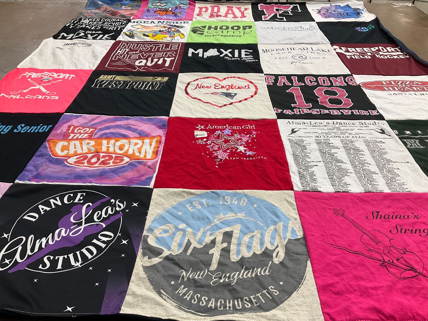 T-shirt quilt featuring falcons by Christine from ME