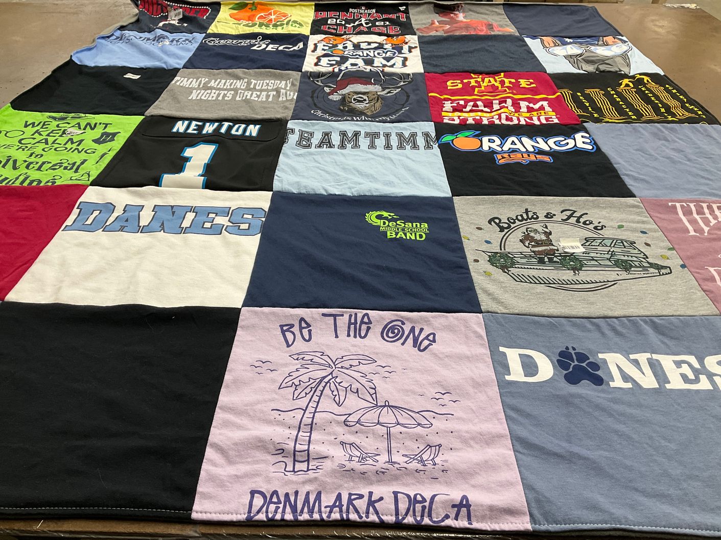 T-shirt quilt featuring danes by Emily from GA