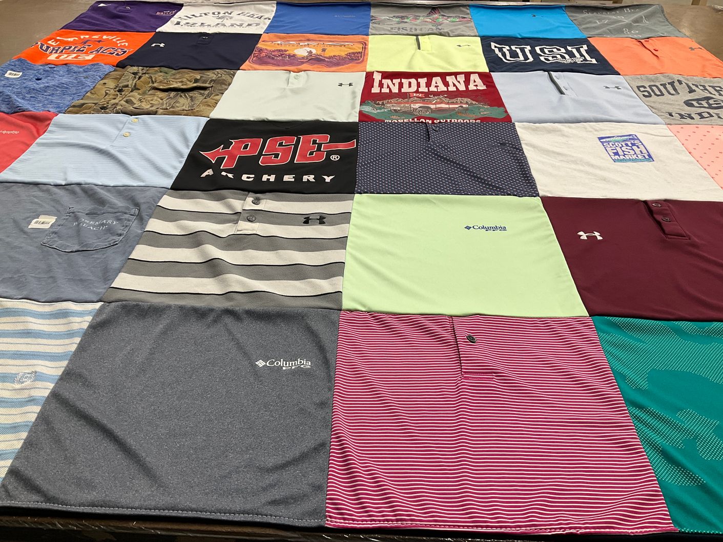 T-shirt quilt from indiana university, university of southern indiana by Debbie from IN