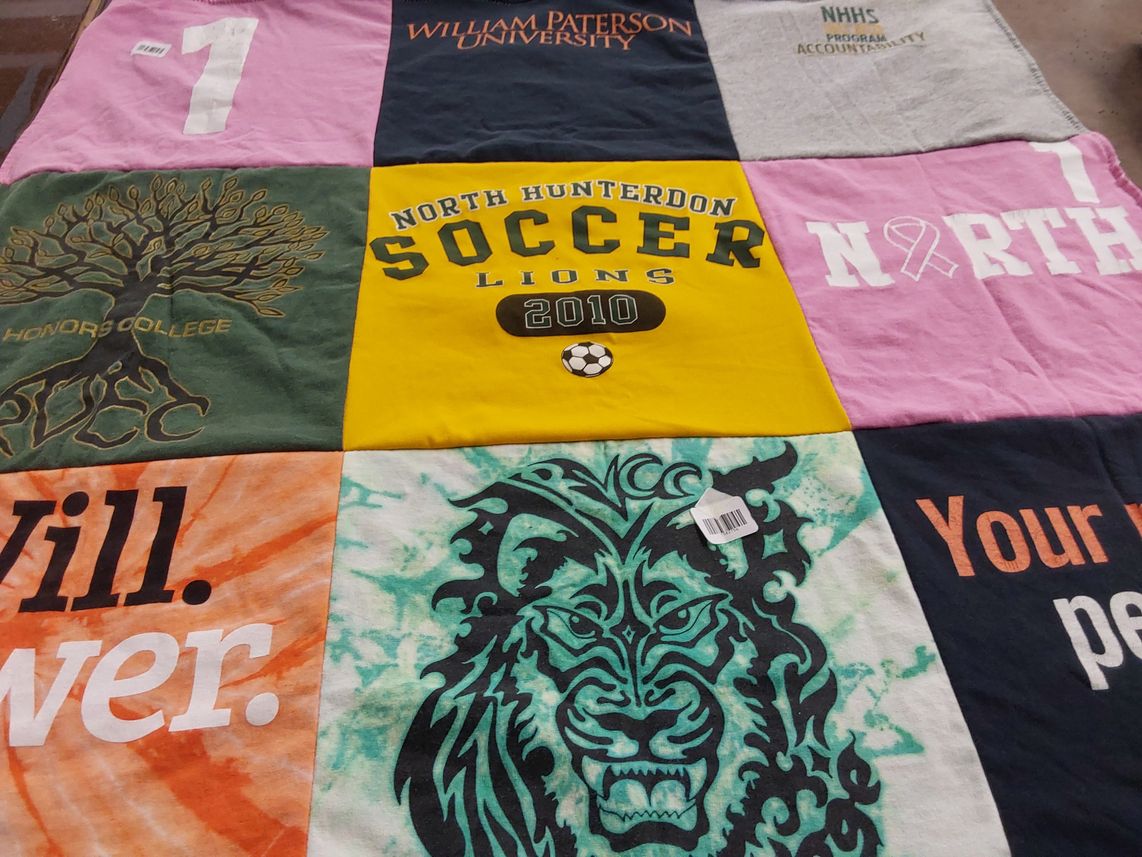 T-shirt quilt featuring north hunterdon high school soccer team by Stephanie from NJ