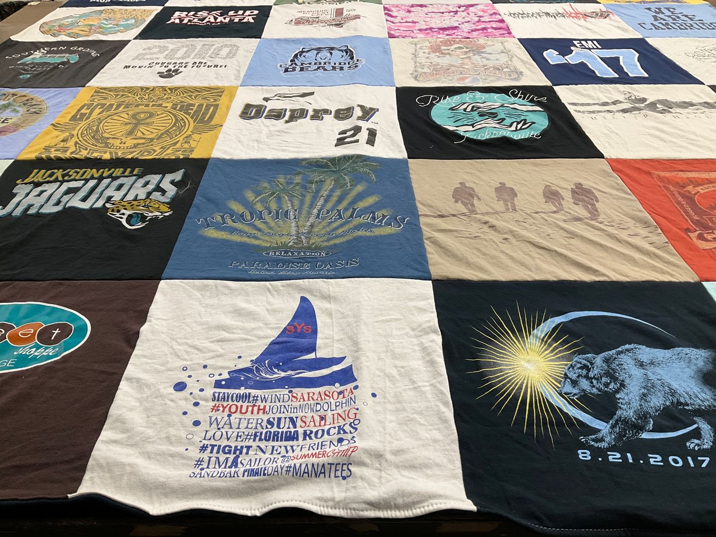 T-shirt quilt featuring jacksonville jaguars by Virginia from FL