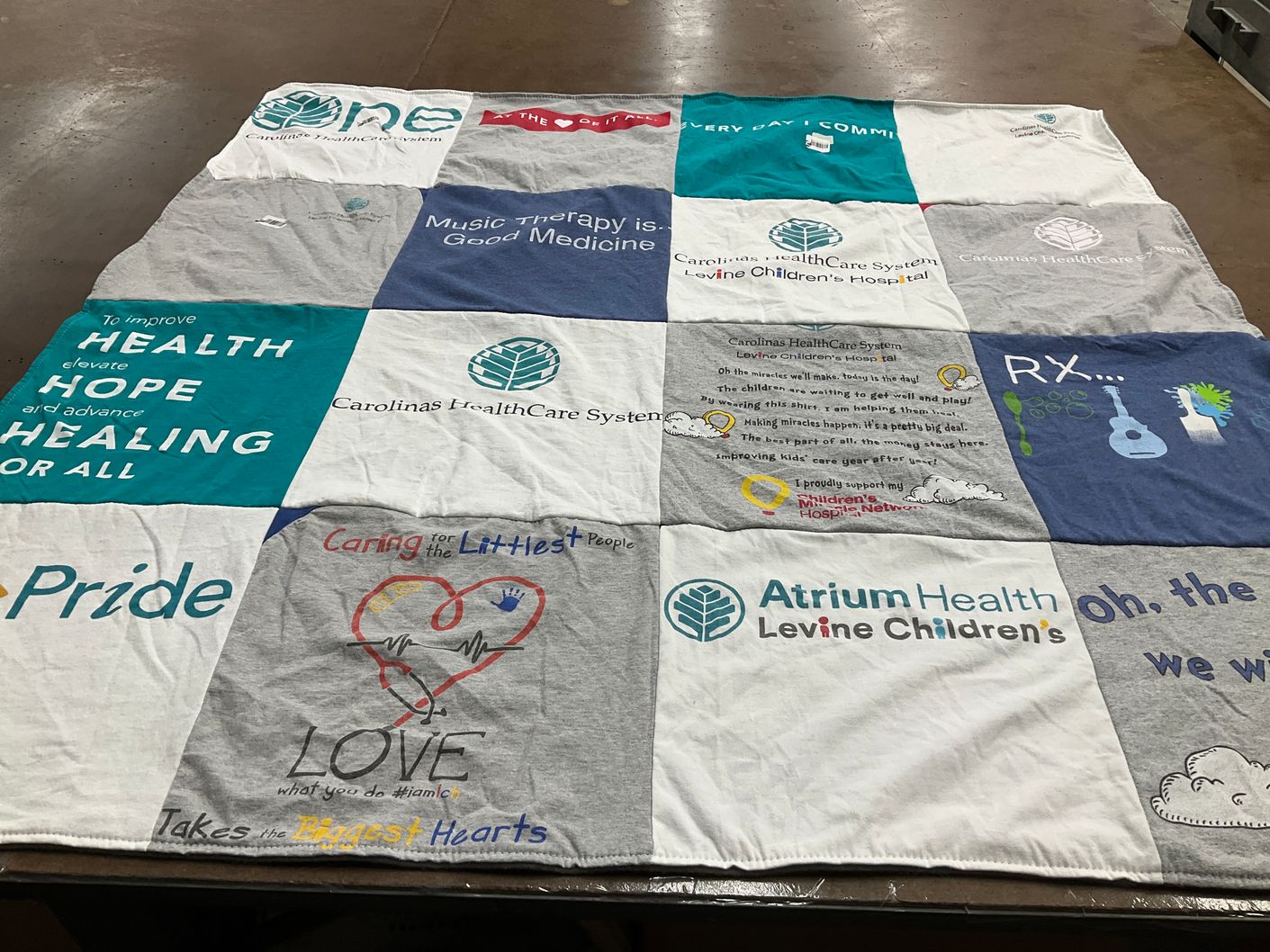 T-shirt quilt with healthcare, children's health themes by Danae from NC