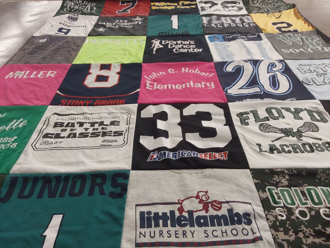T-shirt quilt featuring floyd lacrosse, wf soccer by Amanda from NY