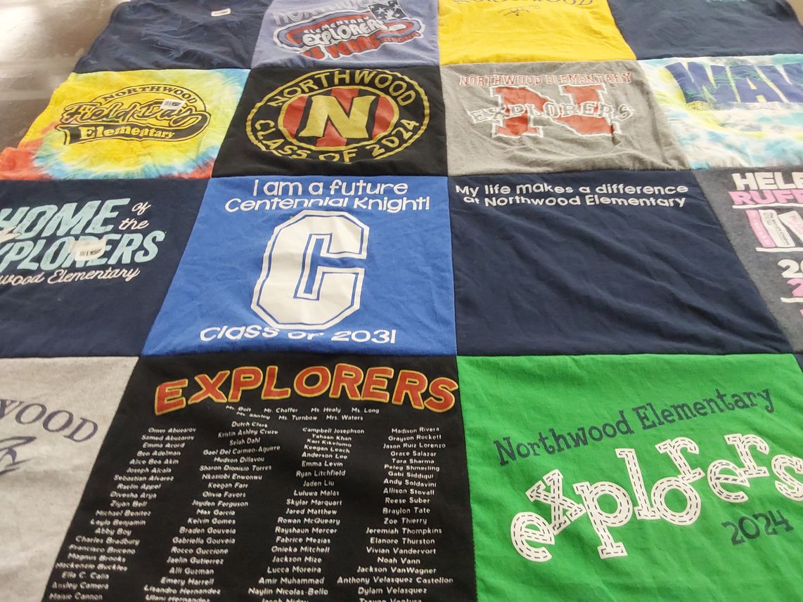 T-shirt quilt from northwood elementary school by Heather from GA
