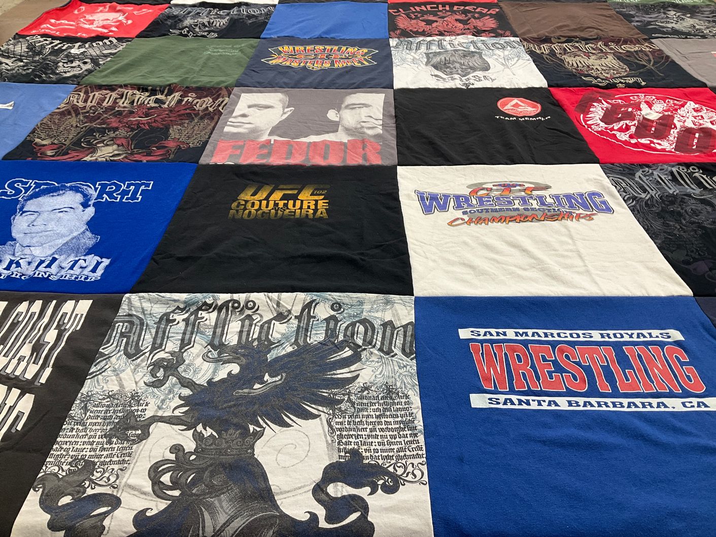 T-shirt quilt featuring san marcos royals wrestling by Gabrielle from CO