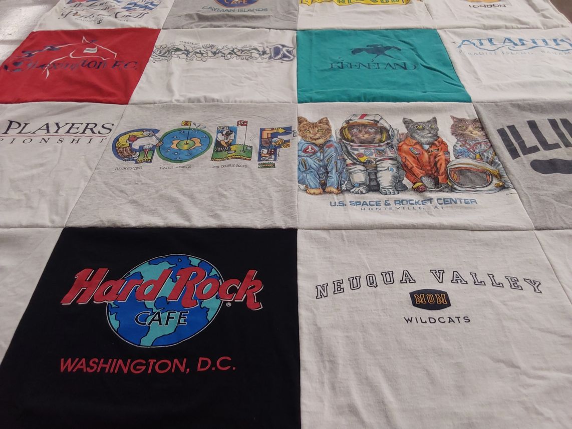 T-shirt quilt from nequa valley high school by Candy from CO