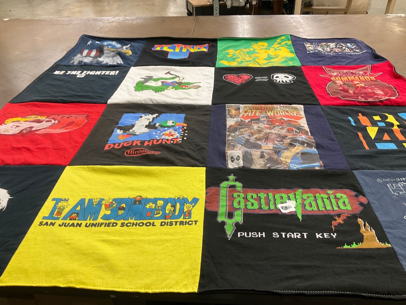 T-shirt quilt from san juan unified school district by Minda from CA