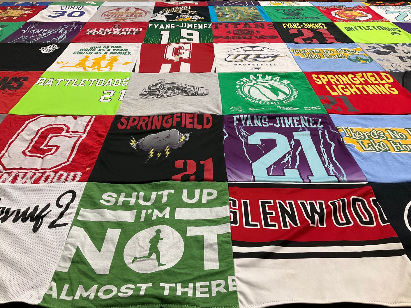 T-shirt quilt featuring glenwood high school, springfield lightning by Angela from IL