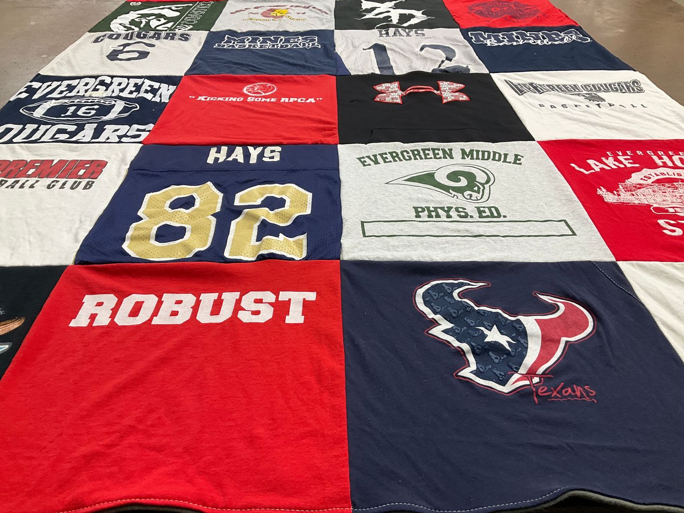T-shirt quilt featuring houston texans by Sarah from CO