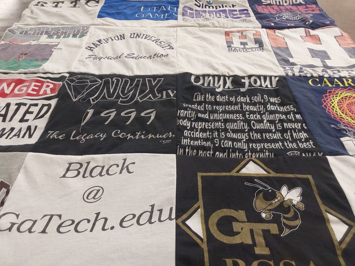 T-shirt quilt from hampton university, georgia institute of technology by Kendra from GA