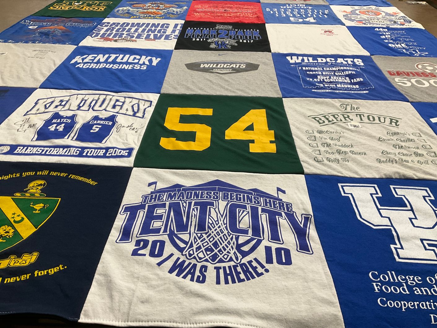 T-shirt quilt featuring wildcats by Kayla from KY