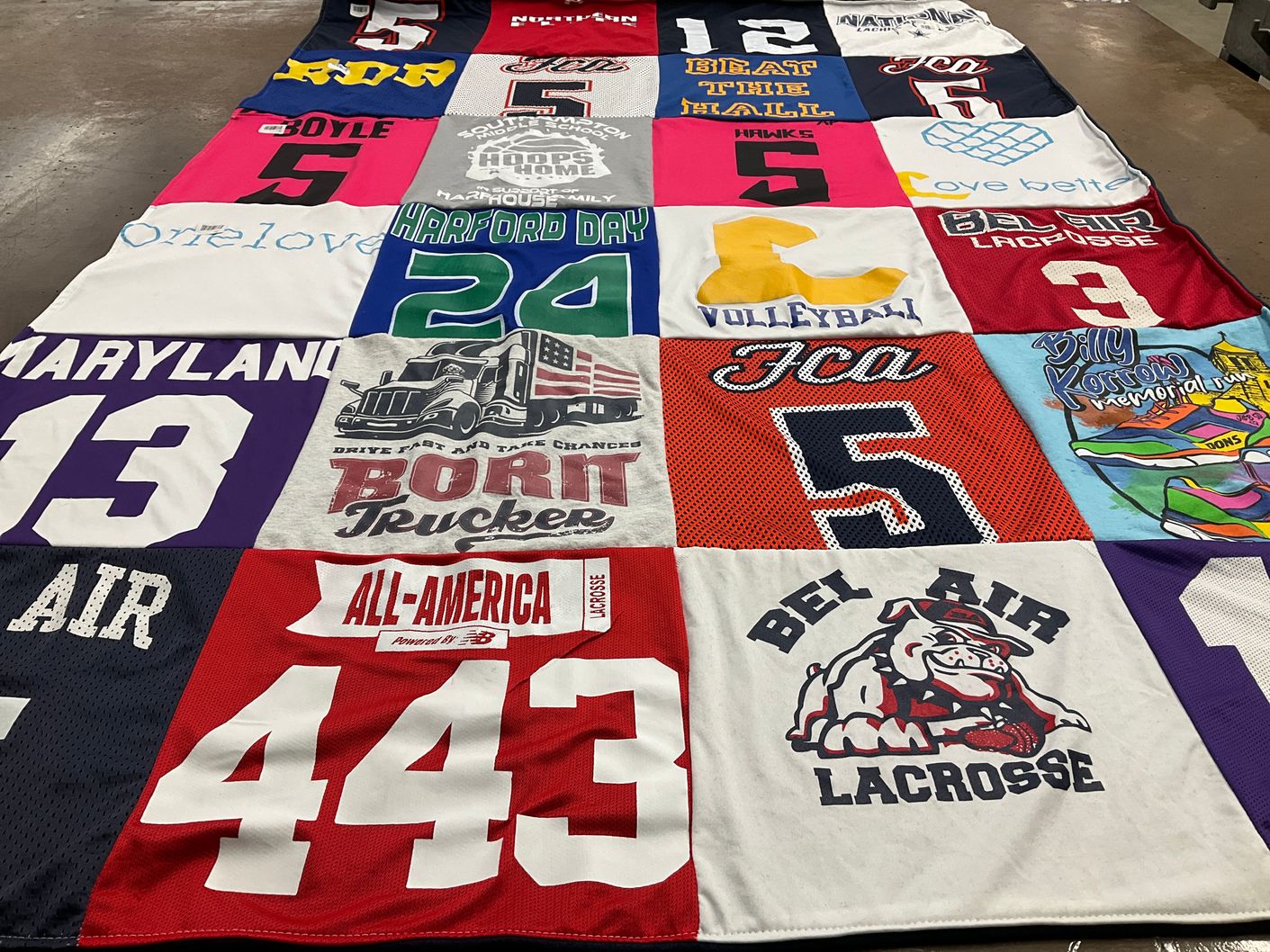 T-shirt quilt featuring bel air lacrosse by Erin from MD