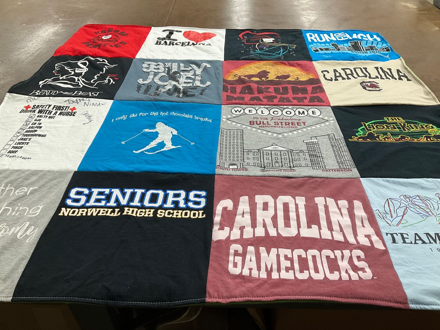 T-shirt quilt featuring university of south carolina gamecocks by Madeline from MA
