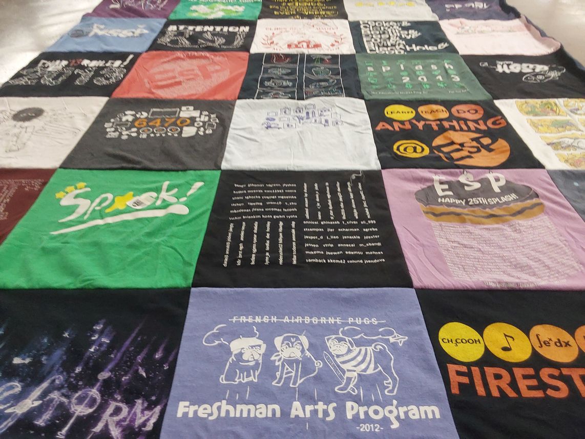 T-shirt quilt with arts, education themes by Megan from NY