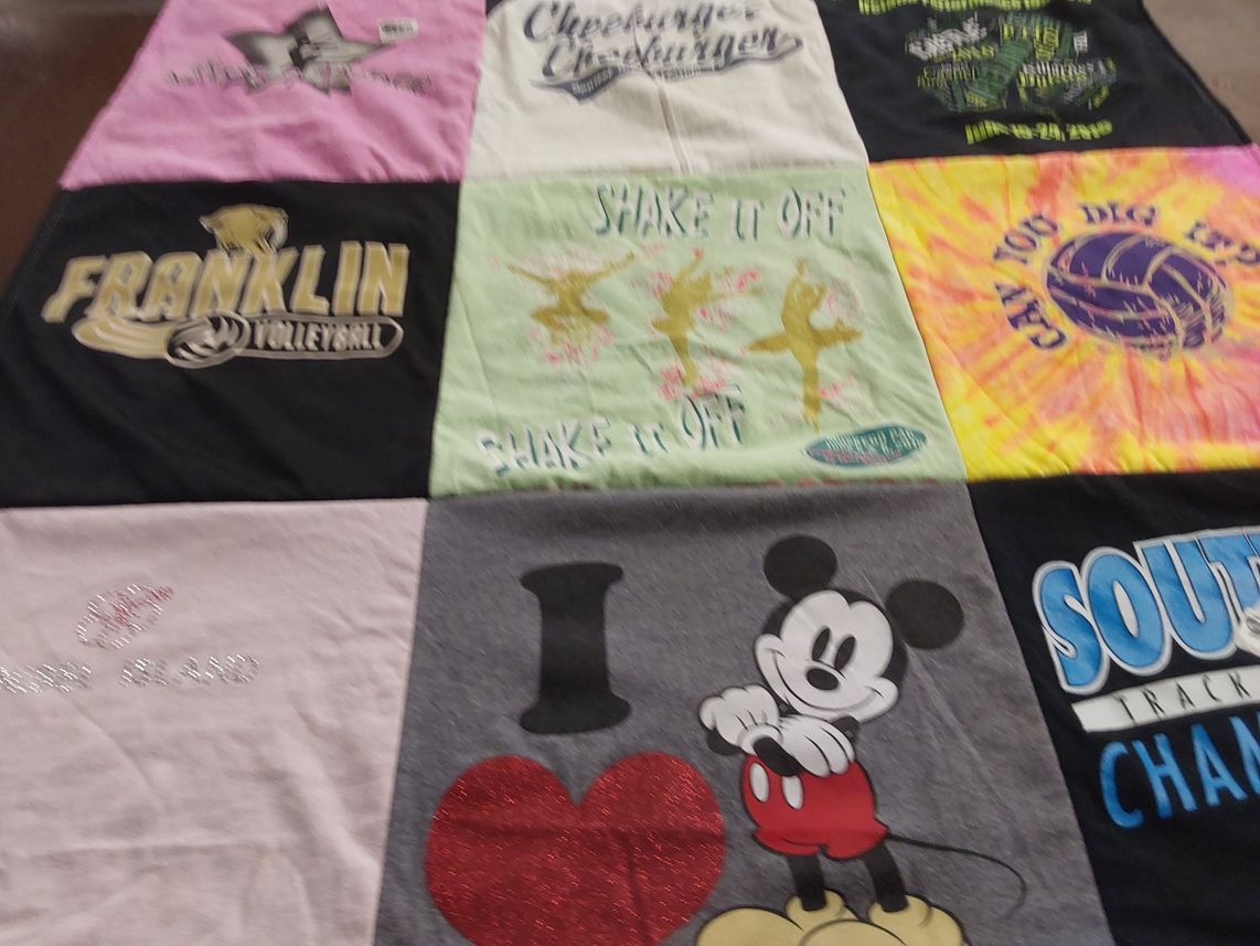 T-shirt quilt featuring south high school track team by Roberta from WI
