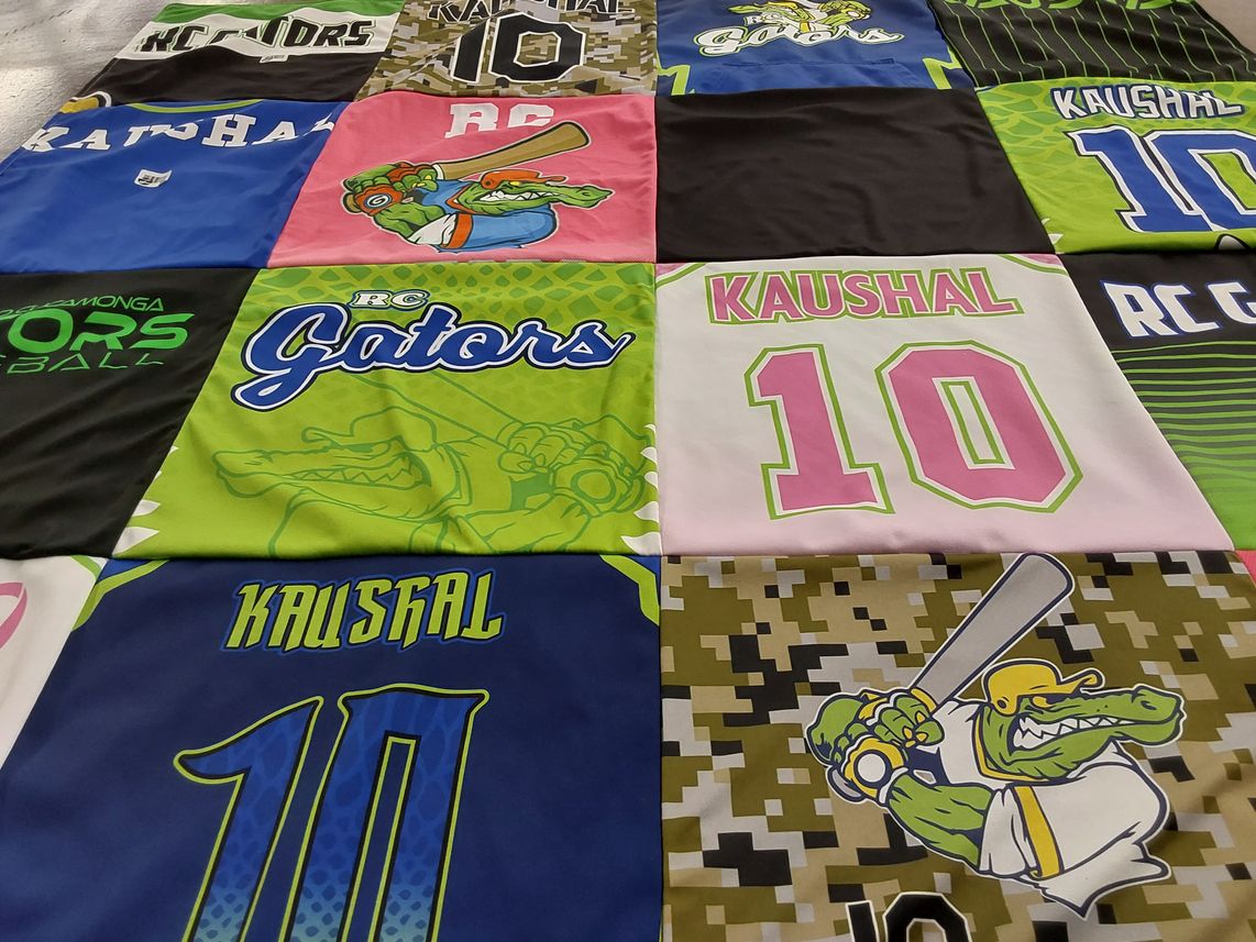 T-shirt quilt featuring gators by Lyvia from CA
