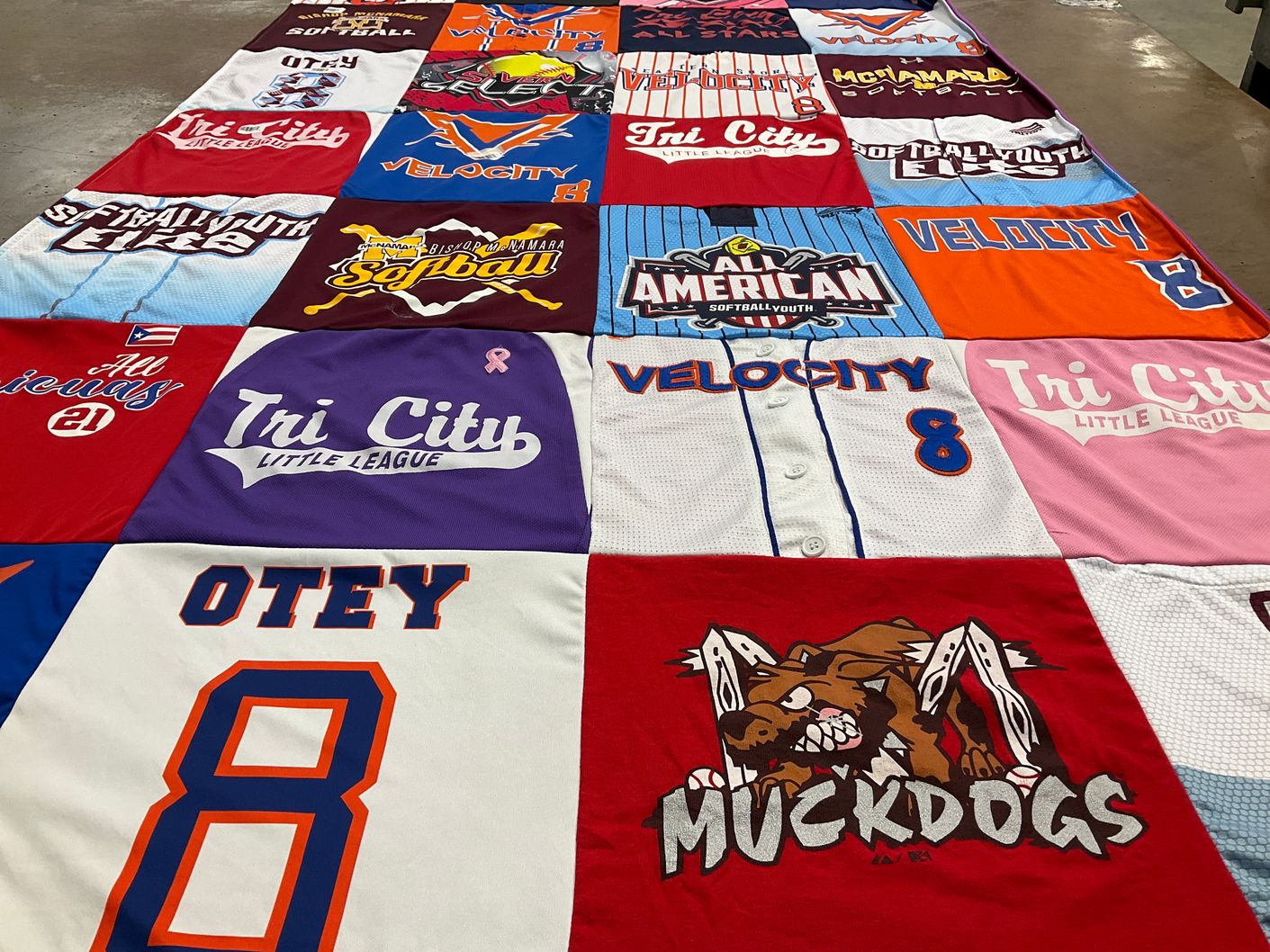 T-shirt quilt featuring tri city little league, muckdogs by Kareem from MD