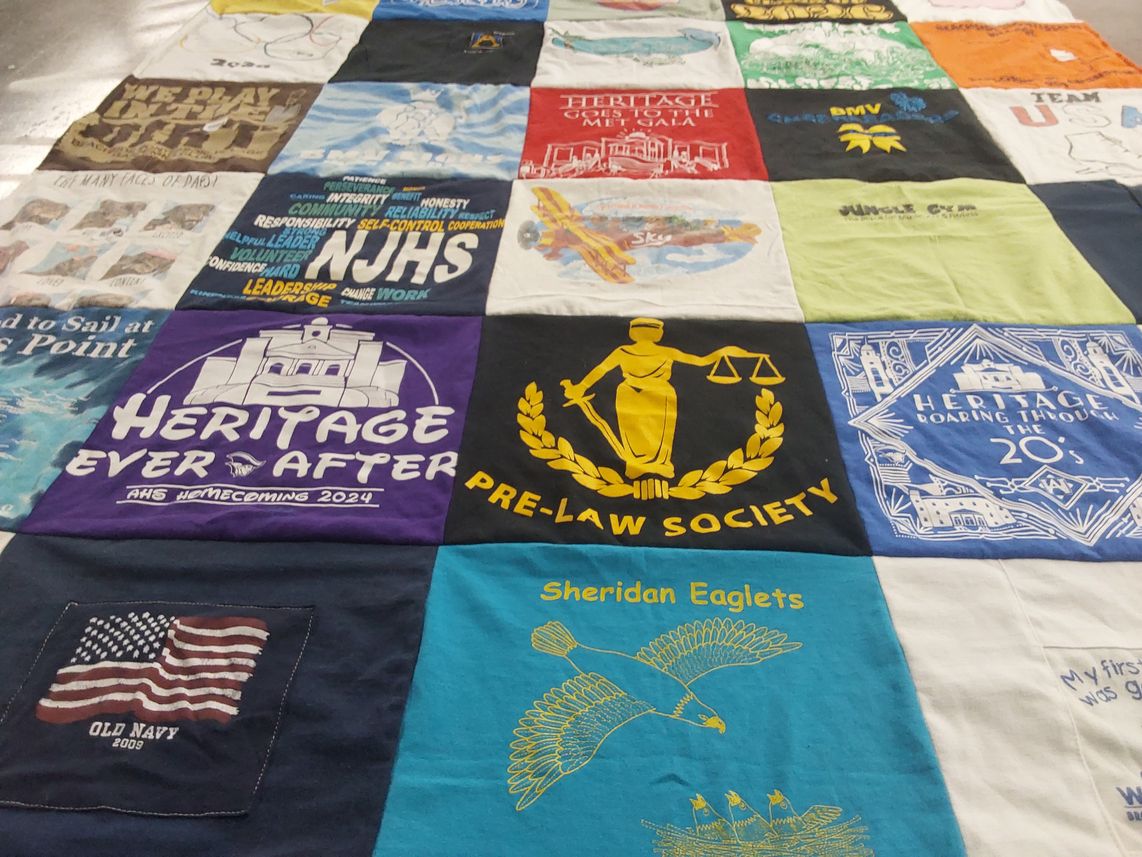 T-shirt quilt featuring sheridan eaglets by Vanessa from FL