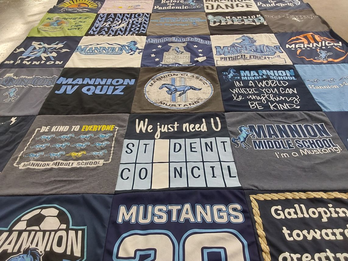 T-shirt quilt featuring mustangs by Wendy from NV