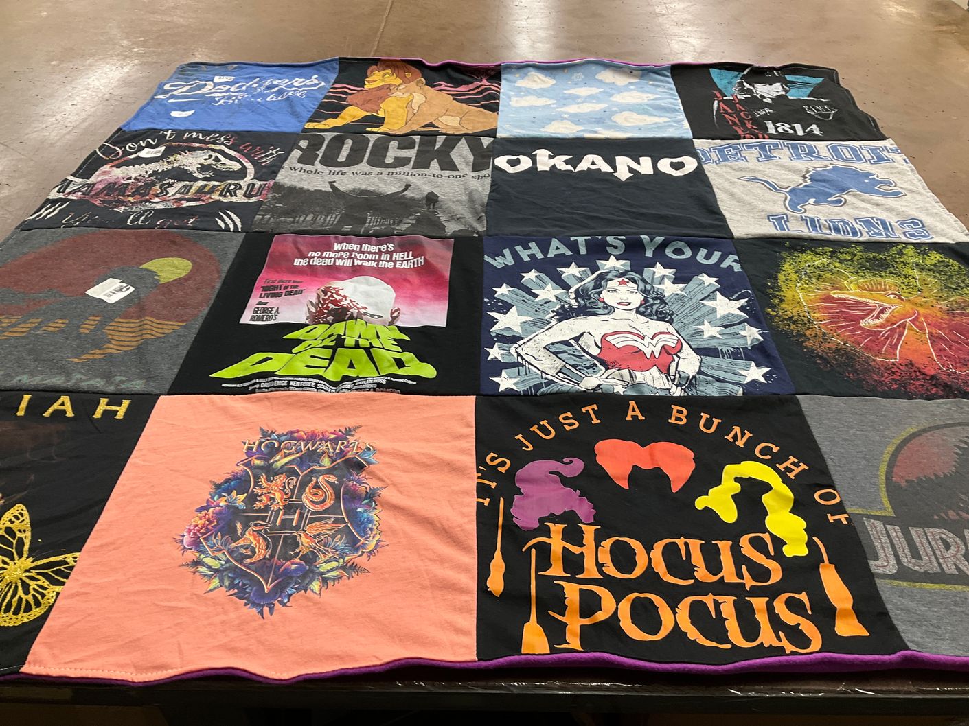 T-shirt quilt featuring detroit lions by Tommy from CA
