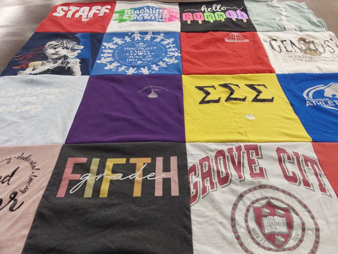 T-shirt quilt from grove city college by Jane from FL