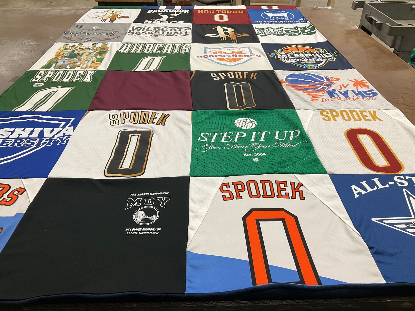 T-shirt quilt from yashiva university by Ariella from NY