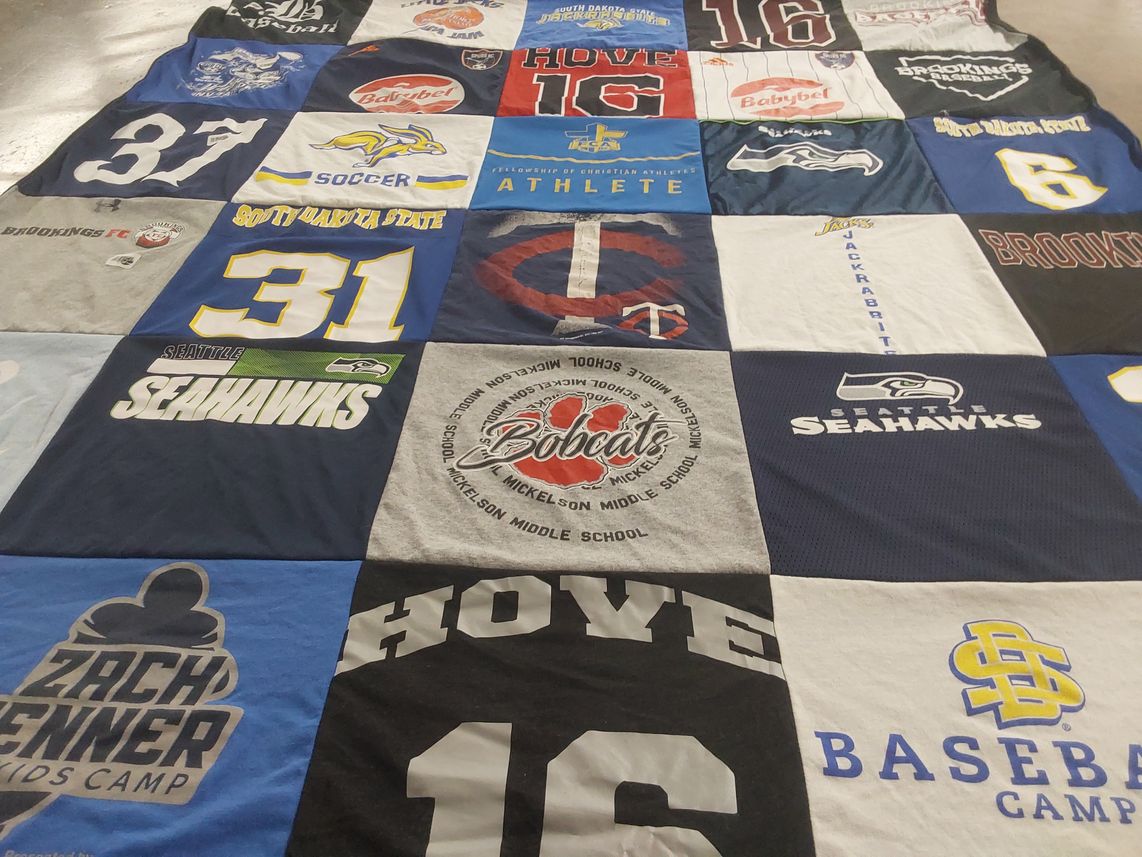 T-shirt quilt featuring seattle seahawks by Laura from SD