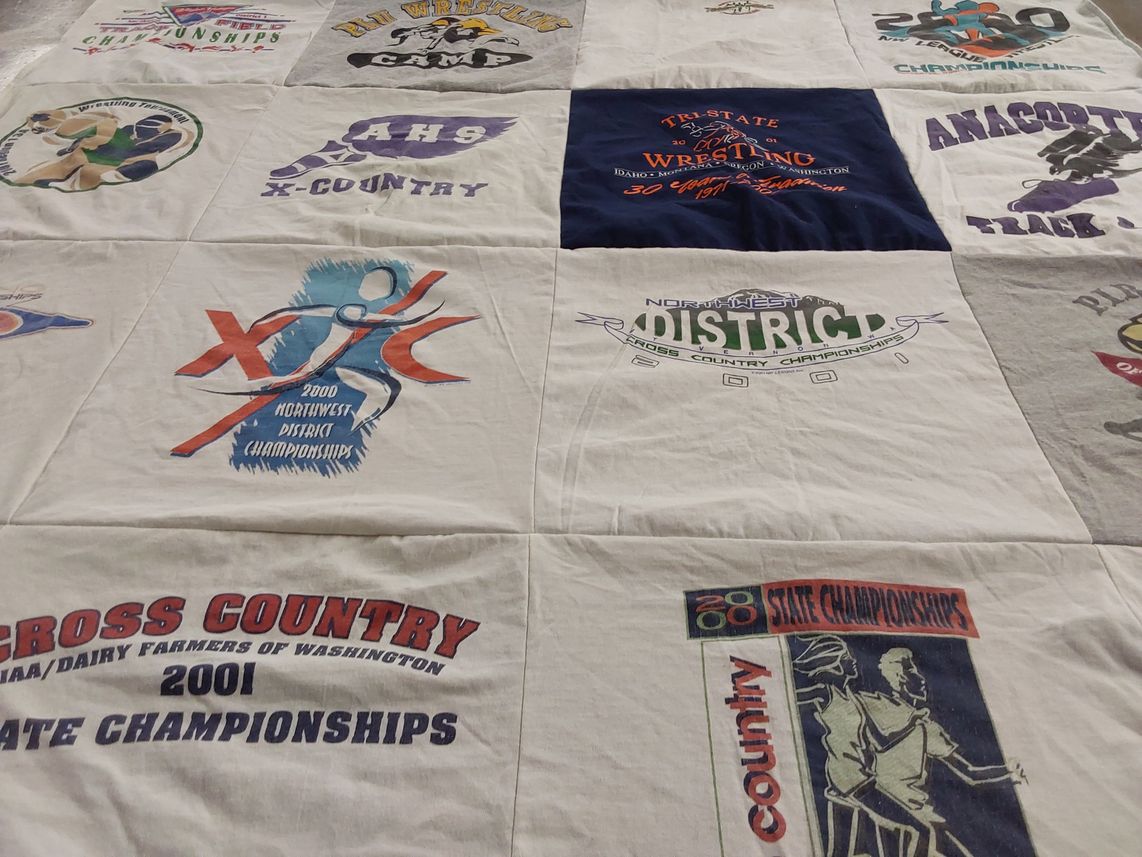 T-shirt quilt from anacortes high school by Soni from WA