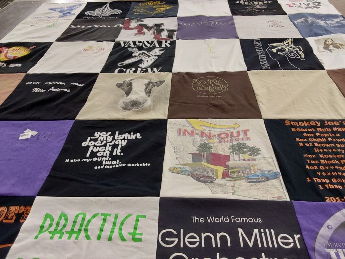 T-shirt quilt from vassar college by nancy from AR