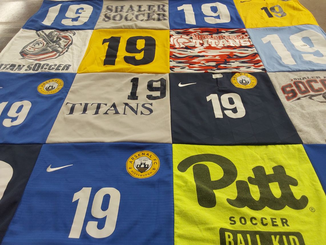 T-shirt quilt featuring arsenal fc pittsburgh by Heather from PA