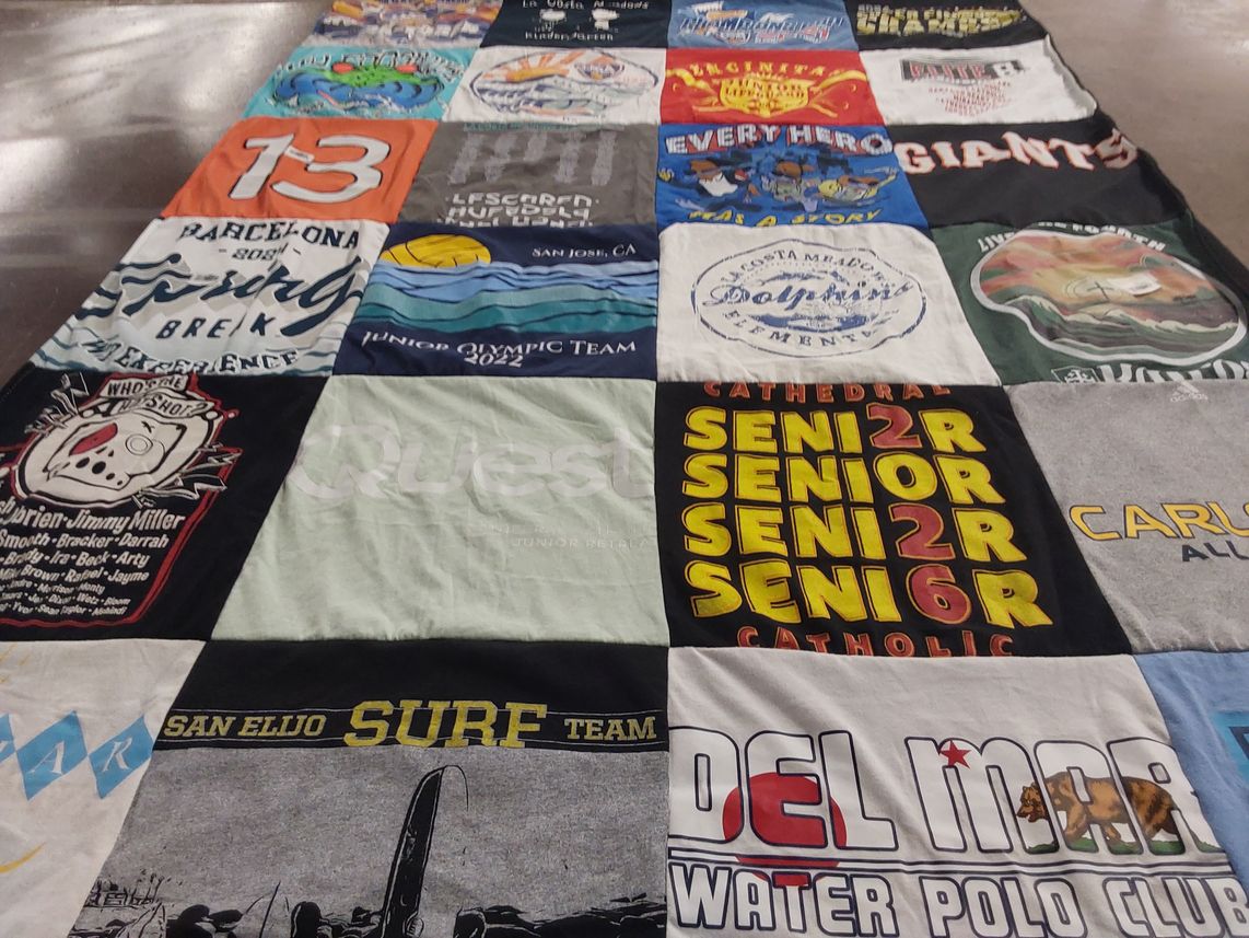T-shirt quilt featuring del mar water polo club by Wendy from CA