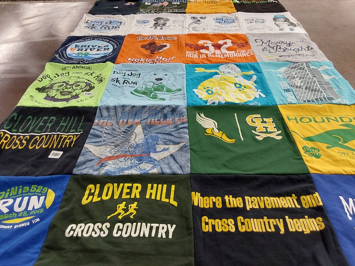 T-shirt quilt featuring clover hill cross country by Susan from VA
