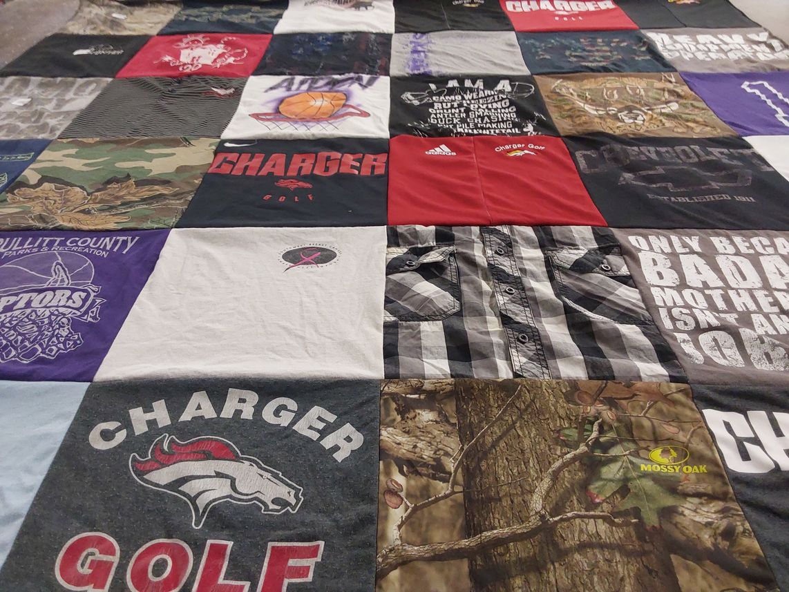 T-shirt quilt featuring bullitt county chargers by Tisha from KY