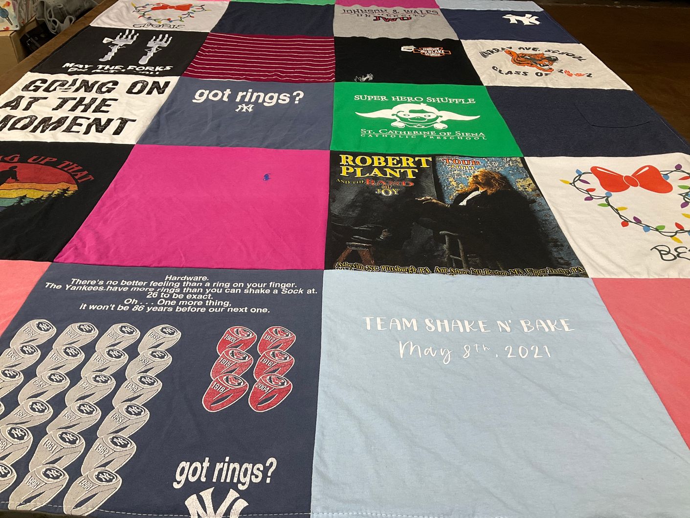 T-shirt quilt featuring new york yankees by Emily from GA