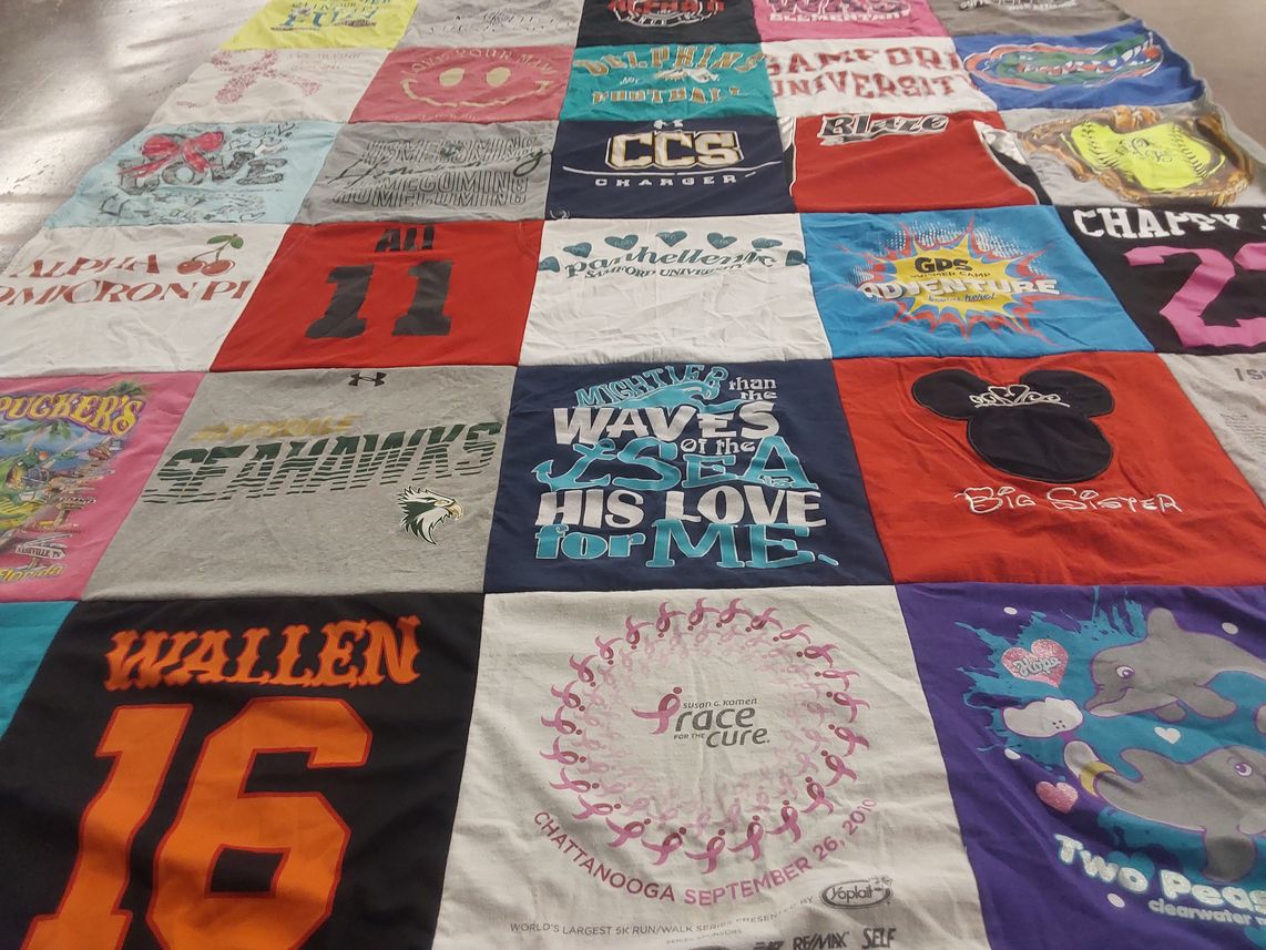 T-shirt quilt featuring mccooks seahawks by Sabrina from TN
